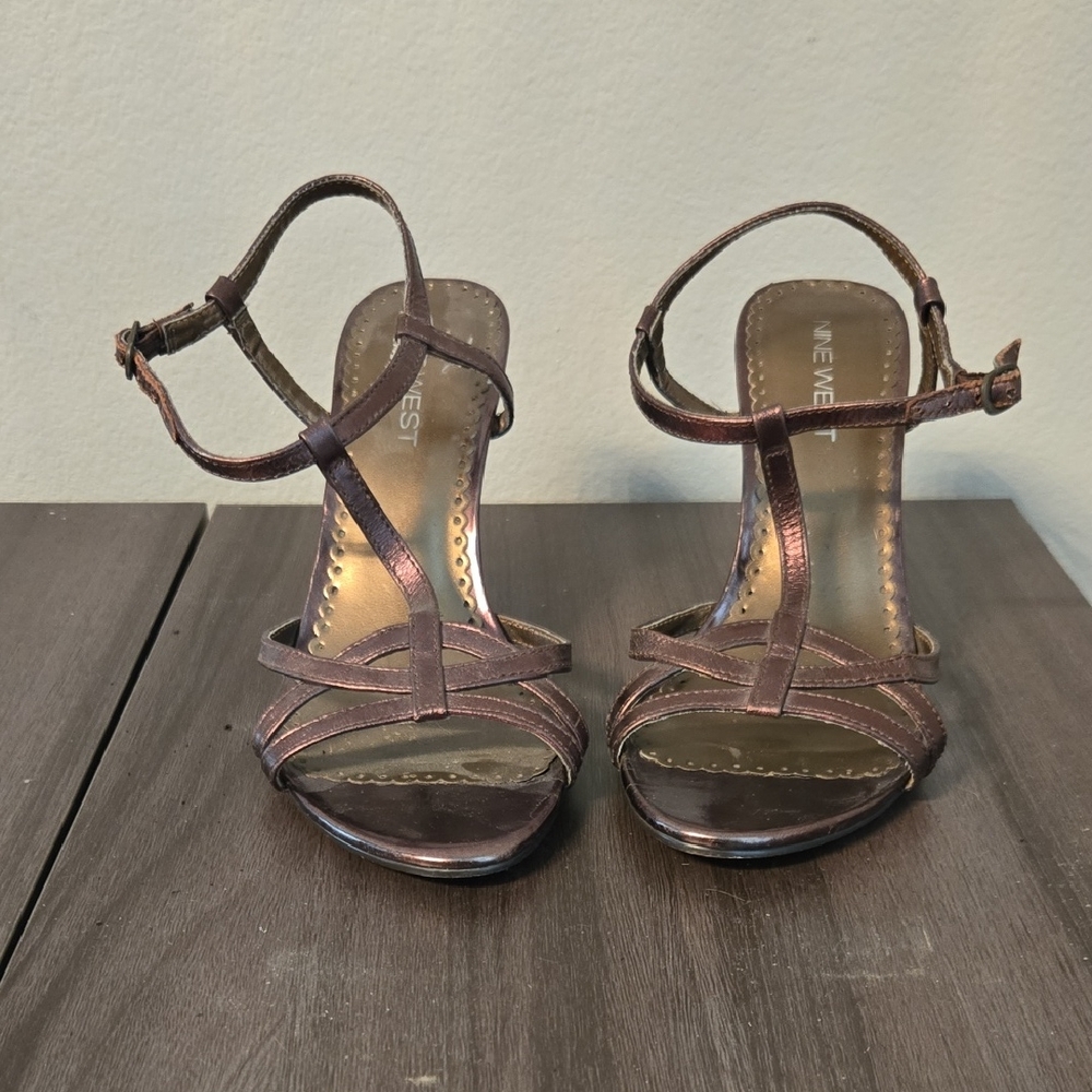 Nine West Metallic Strappy Heels